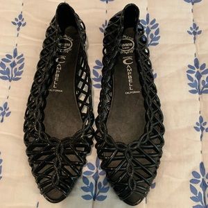 Jeffrey Campbell black Jelly sandals lattice